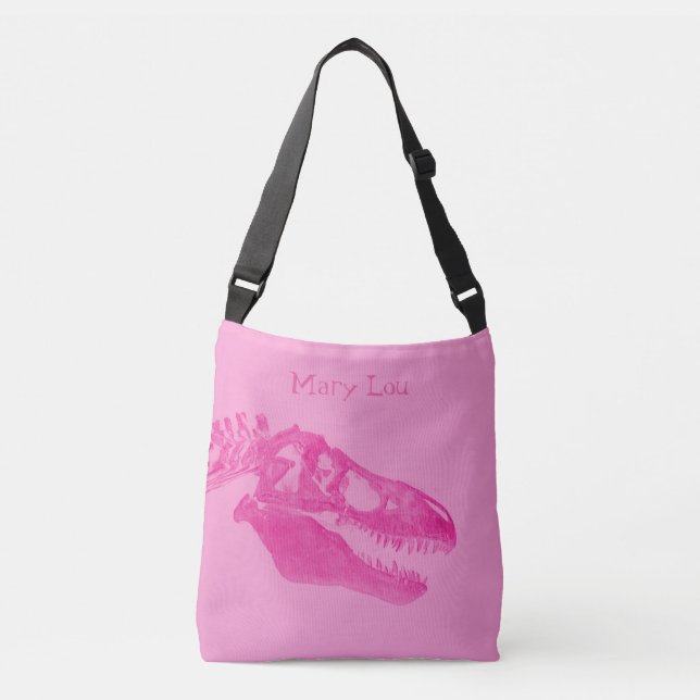 Hot Pink T-Rex Tote Bag (Front)