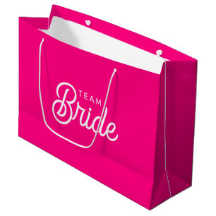 Hot Pink Team Bride Custom Gift Bag