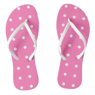 Hot Pink Template Rustic Design White Dotted Trend Thongs