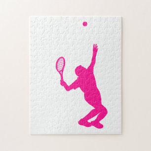 Hot Pink Tennis Jigsaw Puzzle