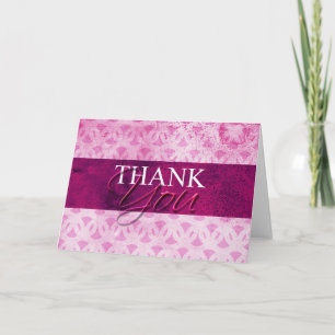 Hot Pink Thank You Cards Blank Inside Artistic