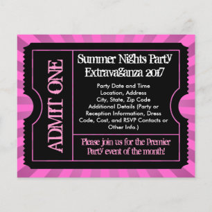 Hot Pink Ticket Flyers, Custom Printing Flyer