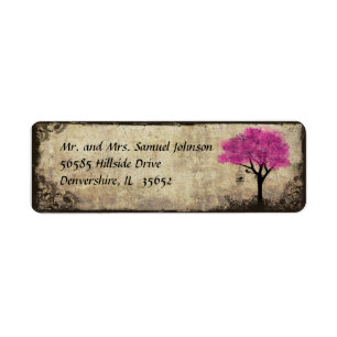 Hot Pink Tree Return Address Label