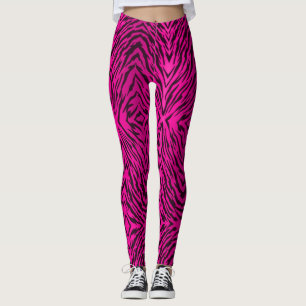 Hot Pink Tribal Tiger Animal Print Leggings