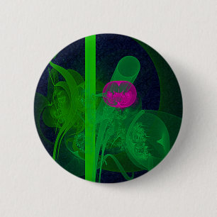 Hot Pink Tulip Faery Meeting Hall Abstract Art 6 Cm Round Badge