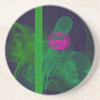 Hot Pink Tulip Faery Meeting Hall Abstract Art Coaster