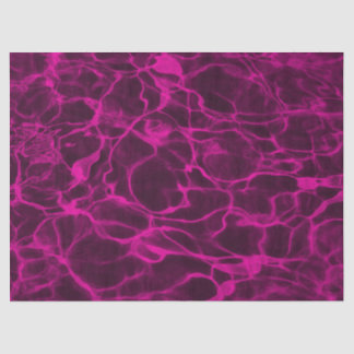 Hot Pink Underwater Wavy Rippling Water Cloudy Fla Tissue Paper