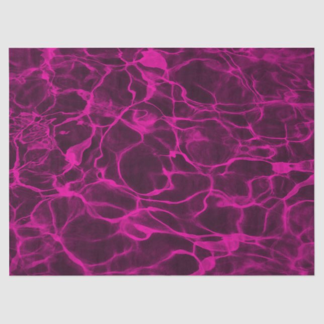 Hot Pink Underwater Wavy Rippling Water Cloudy Fla Tissue Paper (Front)