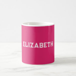 Hot Pink University font monogram Coffee Mug