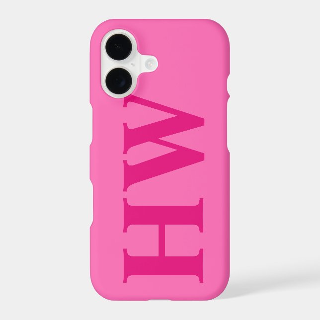 Hot Pink Vertical Bold Monogram Initials (Back)