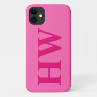 Hot Pink Vertical Bold Monogram Initials
