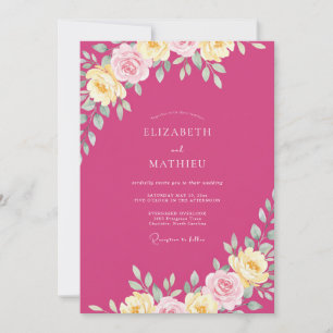 Hot Pink Vibrant Spring Wedding Invitation