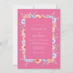 Hot Pink Vibrant Summer Wedding Invitation