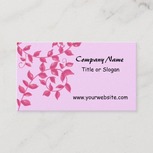 Hot Pink Vines Business Card (Front)