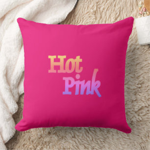 Hot Pink w name square pillow