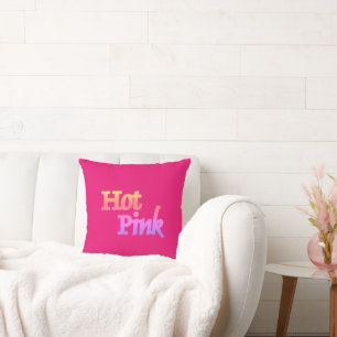 Hot Pink w name square throw pillow