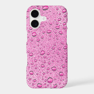 Hot pink water droplets