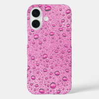 Hot pink water droplets