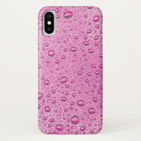 Hot pink water droplets