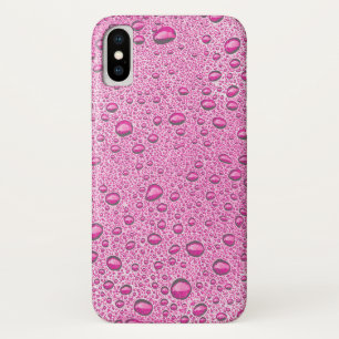 Hot pink water droplets iPhone x case