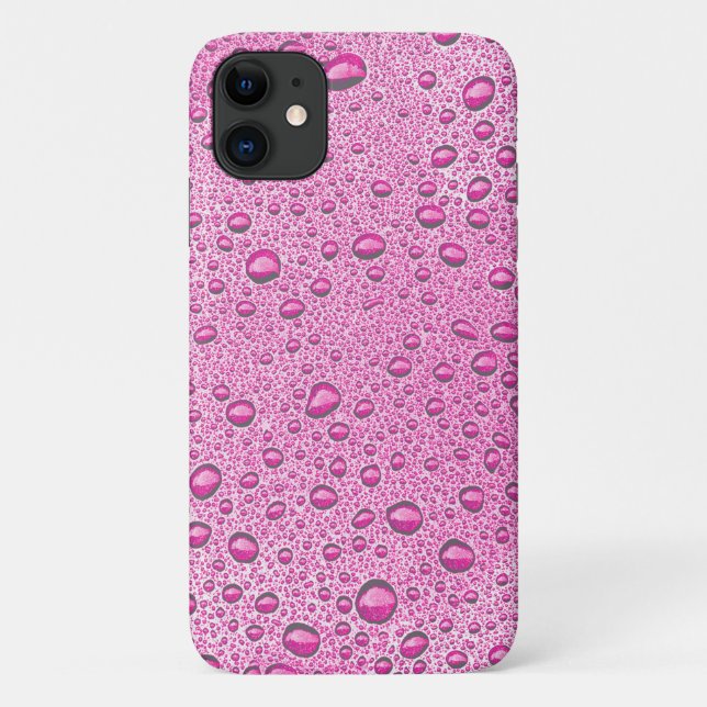 Hot pink water droplets Case-Mate iPhone case (Back)