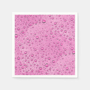 Hot pink water droplets napkin