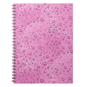 Hot pink water droplets notebook