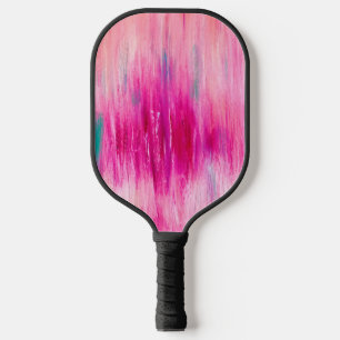 Hot Pink Watercolor Art Modern Trendy Fun Cute Pickleball Paddle