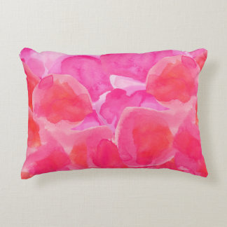 Hot Pink Watercolor Floral Decorative Cushion