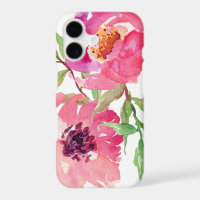 Hot Pink Watercolor Floral Pattern