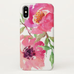 Hot Pink Watercolor Floral Pattern iPhone X Case<br><div class="desc">Cover your new iPhone in gorgeous hot pink (fuchsia) watercolor flowers and trailing greenery with feminine appeal. This trendy design makes a lovely gift or treat for yourself.</div>