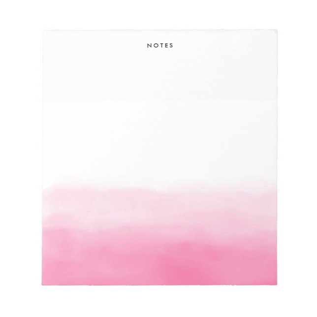 Hot Pink Watercolor Ombre Chic Personalised Notepad (Front)