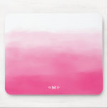 Hot Pink Watercolor Ombre Monogram Mousepad<br><div class="desc">Modern and stylish mousepad featuring hot pink ombre. This monogram mousepad is fully customisable.</div>
