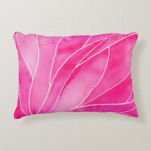 Hot Pink Watercolour Break Decorative Cushion