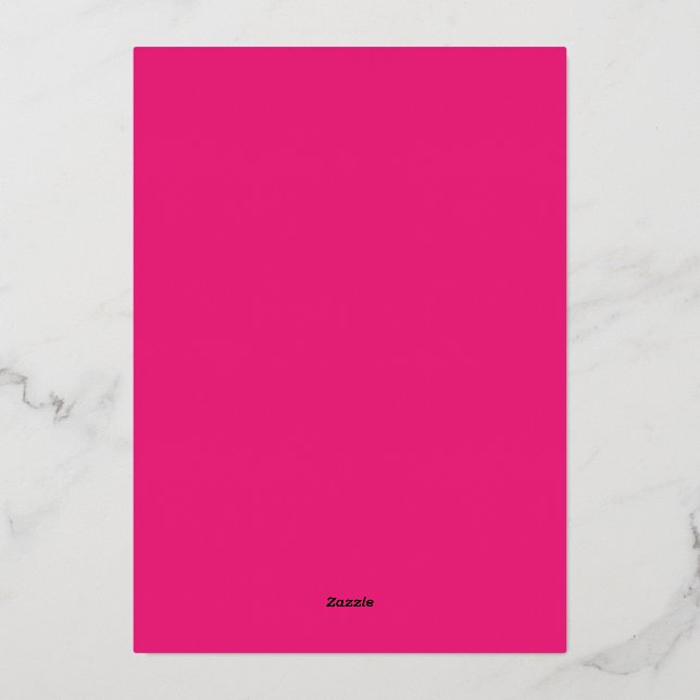 Hot Pink Wedding | Bold Solid Colour Invite (Back)