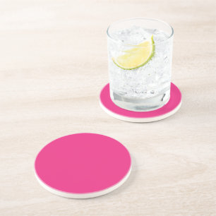 Hot Pink Wedding   Bold Solid Colour Invite Coaster