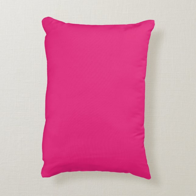 Hot Pink Wedding | Bold Solid Colour Invite Decorative Cushion (Back(Vertical))