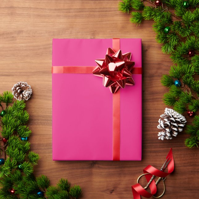 Hot Pink Wedding | Bold Solid Colour Invite Wrapping Paper (Holiday Gift)