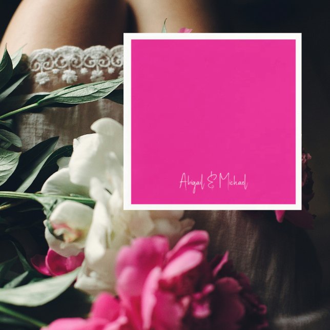  Hot Pink Wedding Cocktail Napkin (Creator Uploaded)