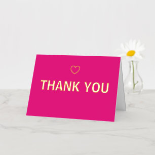 Hot Pink Wedding,Engagement Thank You Gold Foil Greeting Card