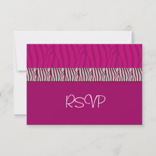 Hot Pink Wedding RSVP Card