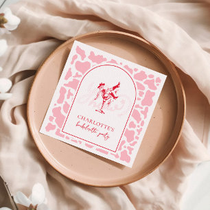 Hot Pink Western Bachelorette Party Napkin