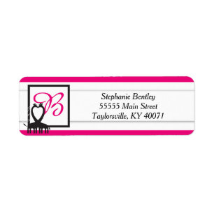 Hot Pink Whimsical Giraffe Return Address Label