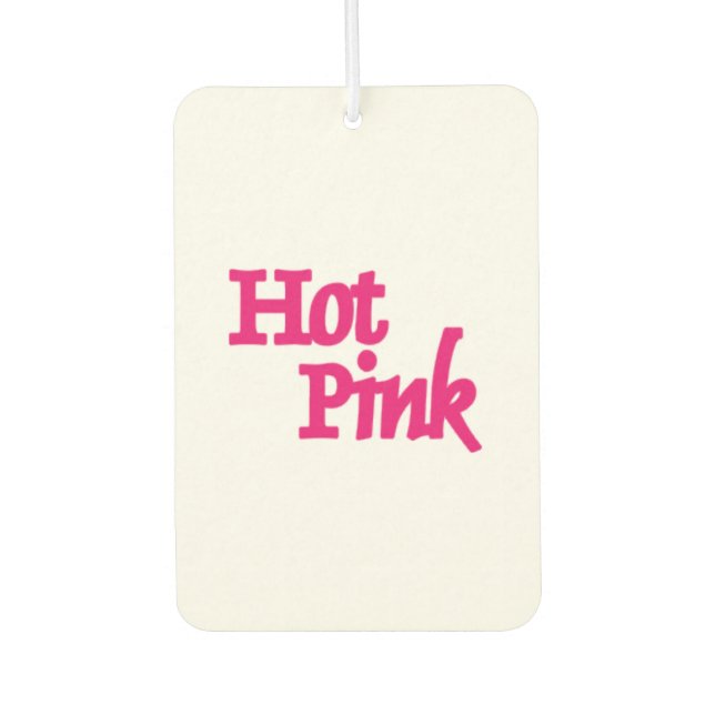 Hot Pink white car air freshener (Front)