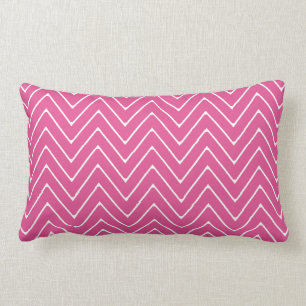 Hot Pink White Chevron Pattern 2A Lumbar Cushion