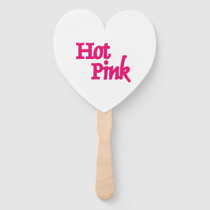 Hot Pink white heart hand fans