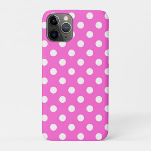 Hot Pink & White Polka Dots Dot iPhone 11 Pro Case