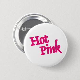 Hot Pink white round button