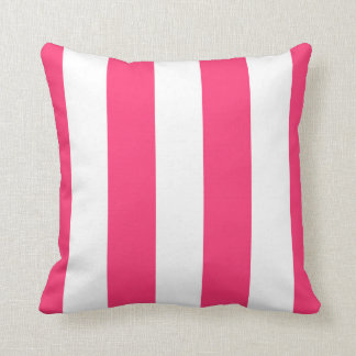 Hot Pink & White Striped Decorative Cushion