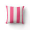 Hot Pink & White Striped Outdoor Throw Pillow